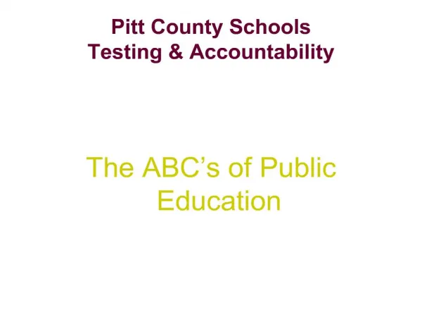 Pitt County Schools Testing Accountability