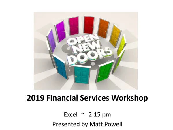 2019 Financial Services Workshop