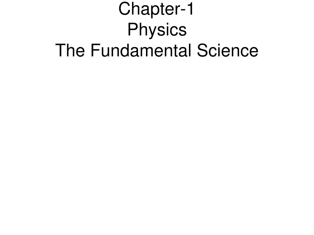chapter 1 physics the fundamental science