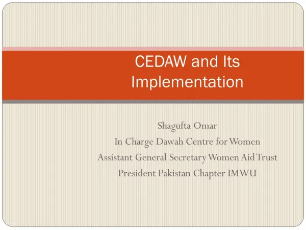 CEDAW and Its Implementation