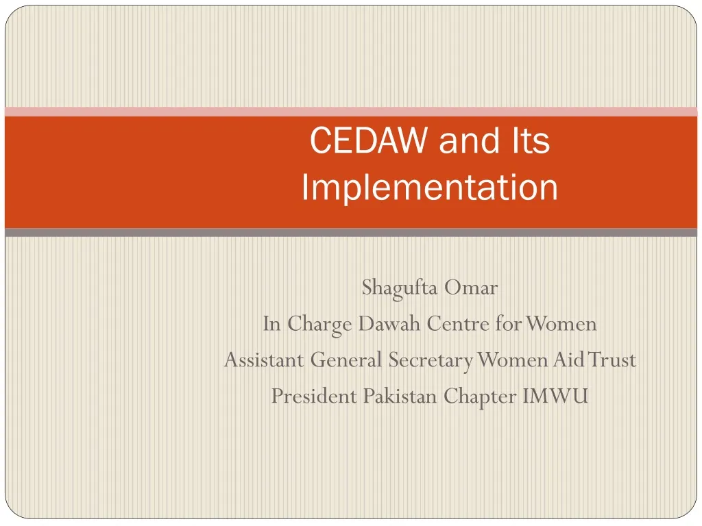 cedaw and its implementation