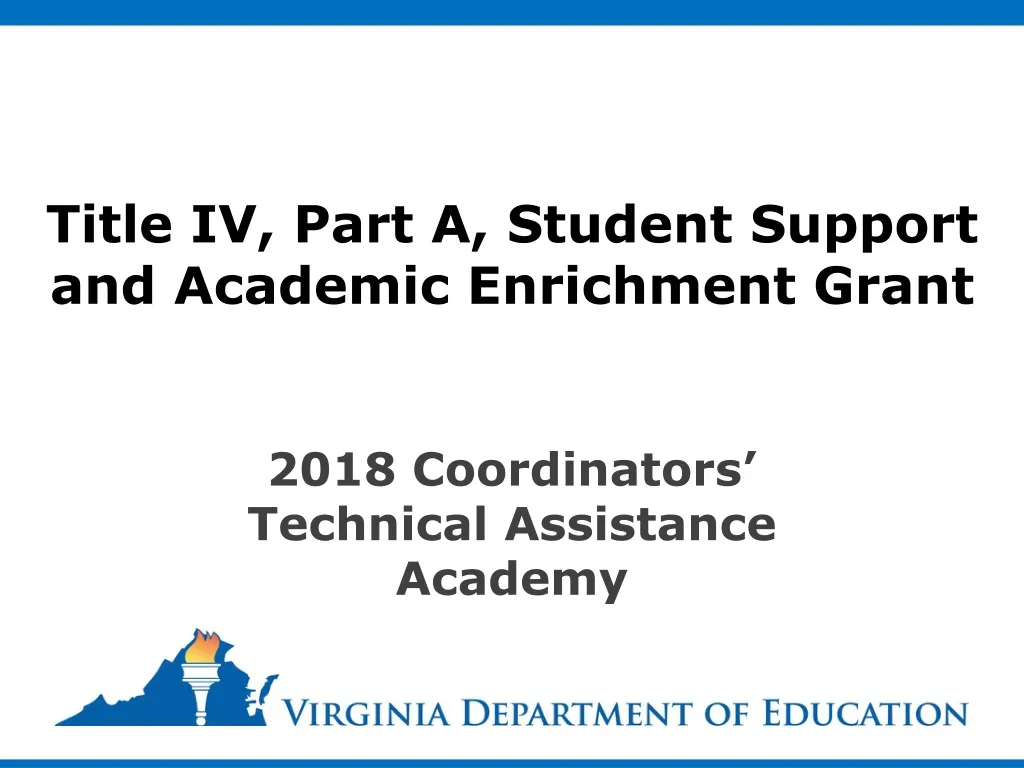 title iv part a student support and academic enrichment grant