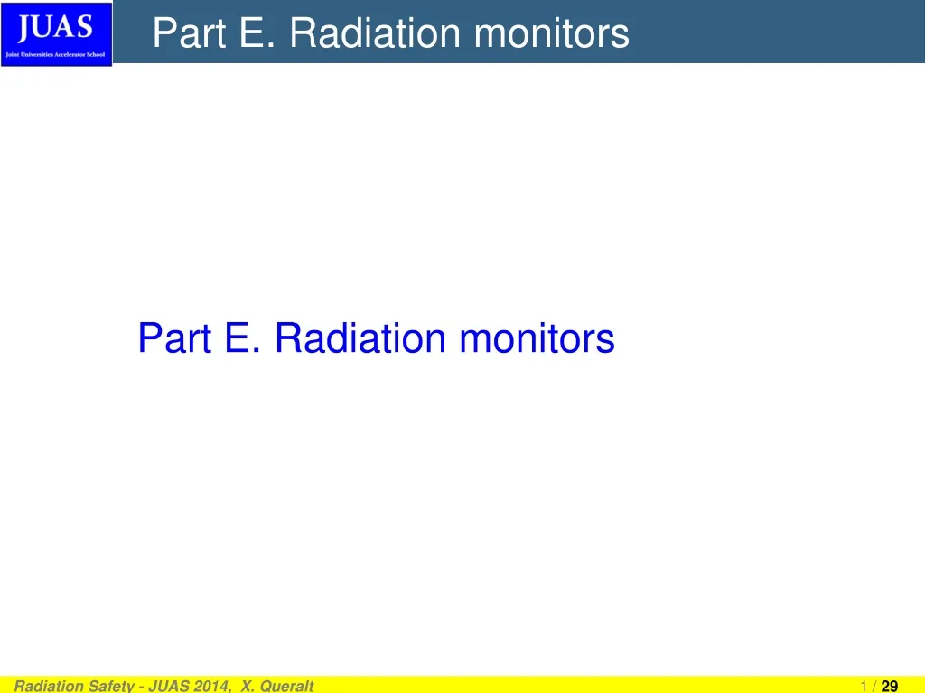 part e radiation monitors