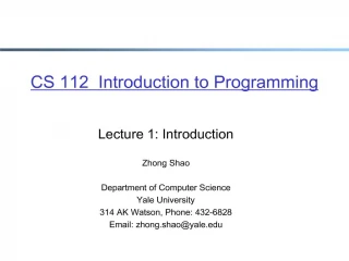 CS 112 Introduction to Programming - slide 1
