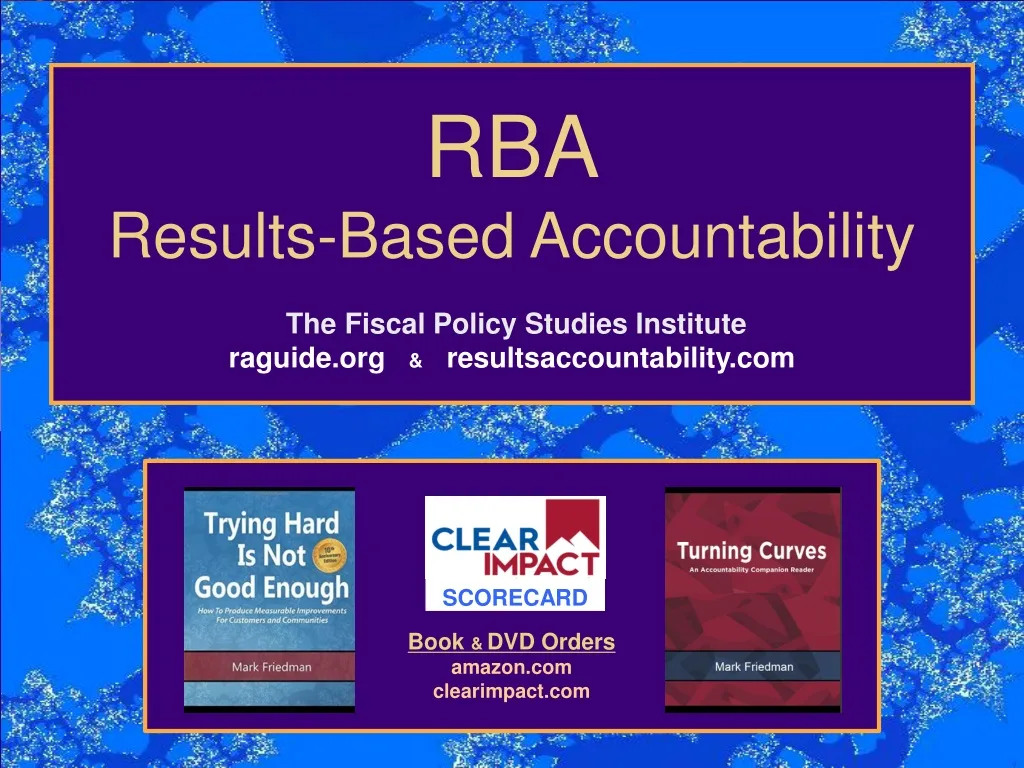 rba results based accountability the fiscal