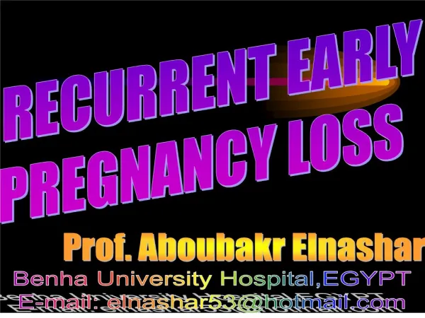 RECURRENT EARLY PREGNANCY LOSS