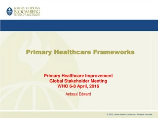 Primary Healthcare Frameworks - slide 1
