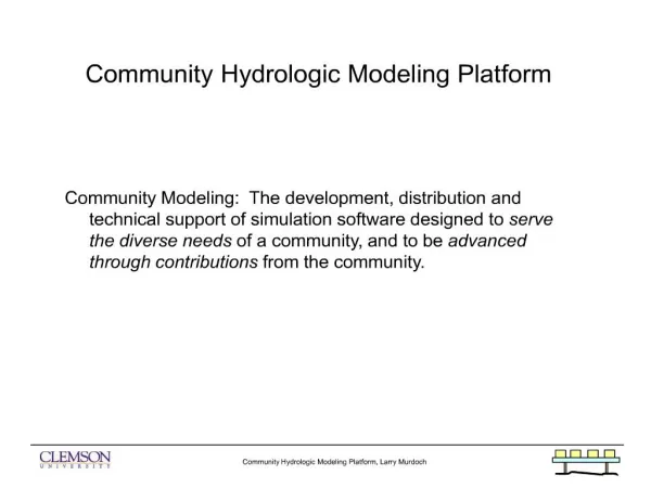 Community Hydrologic Modeling Platform