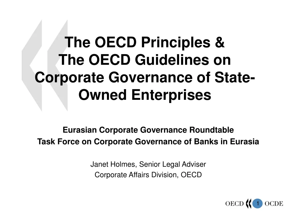 the oecd principles the oecd guidelines on corporate governance of state owned enterprises