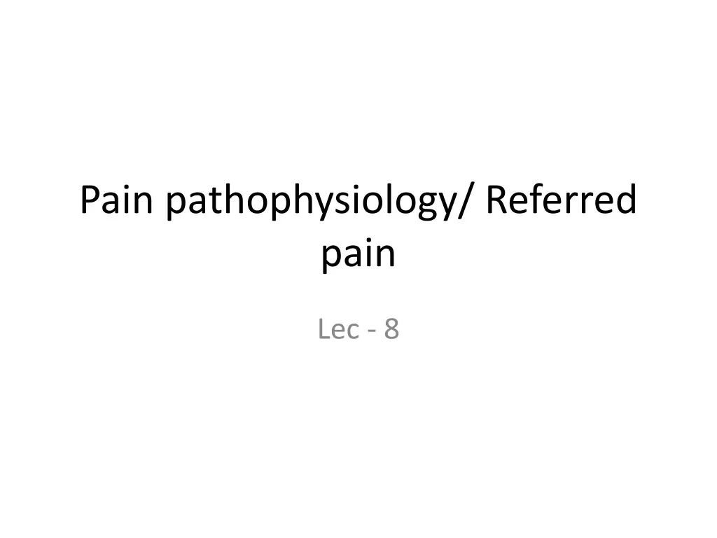 pain pathophysiology referred pain