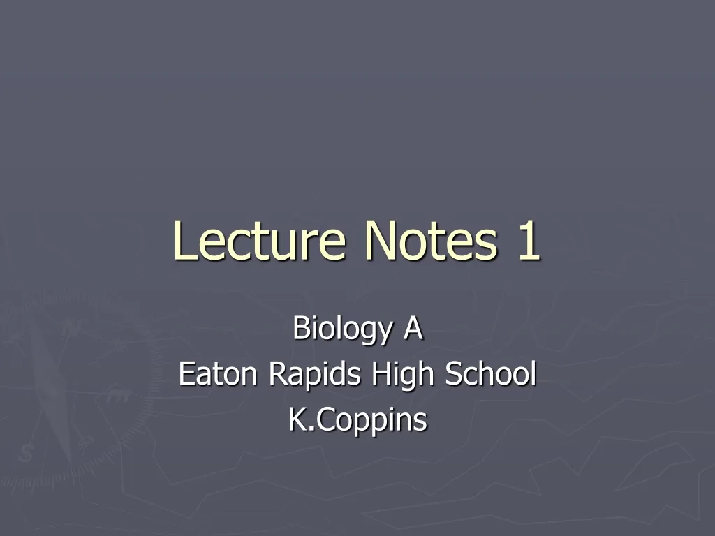 lecture notes 1