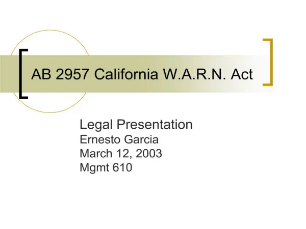 AB 2957 California W.A.R.N. Act