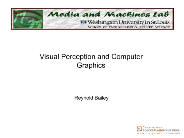 E61 552A - Lecture Visual Perception and Computer Graphics