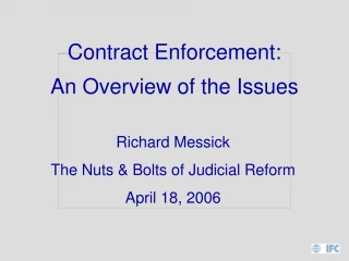 Contract Enforcement: An Overview of the Issues - slide 1
