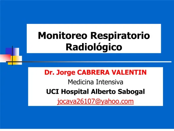 Monitoreo Respiratorio Radiol gico