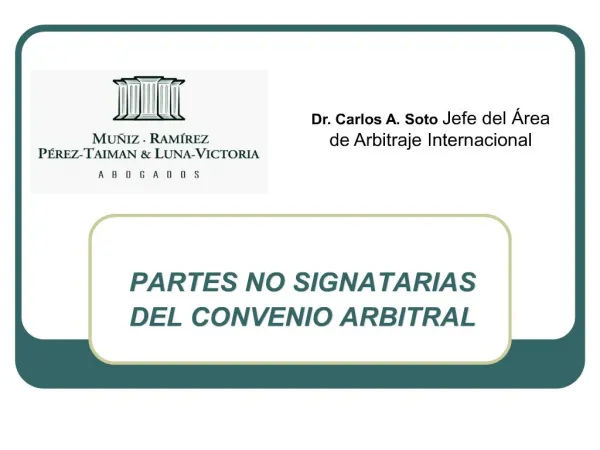 PARTES NO SIGNATARIAS DEL CONVENIO ARBITRAL