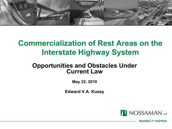 Commercialization of Rest Areas on the Interstate Highway System