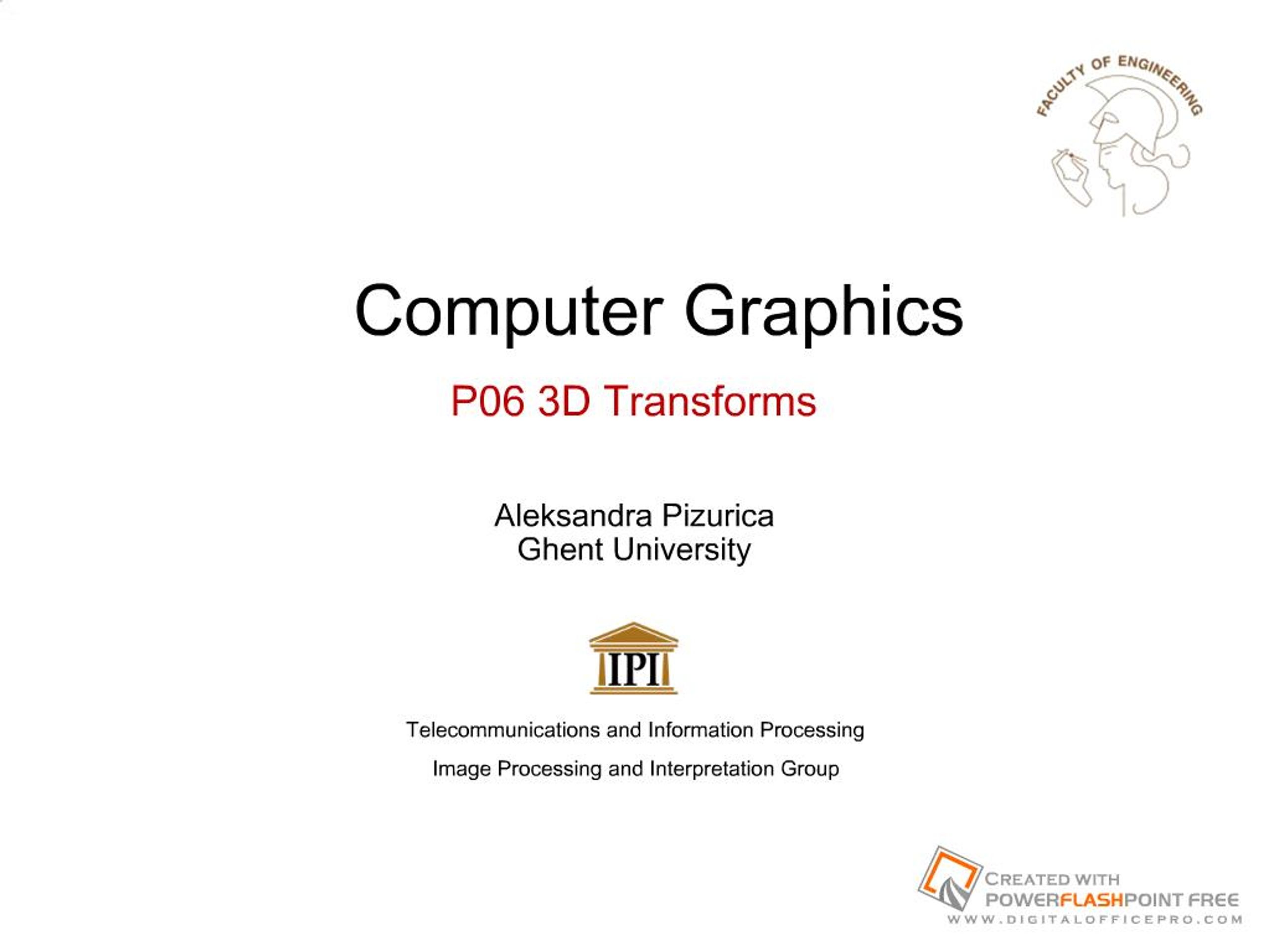 PPT - Computer Graphics P06 3D Transforms PowerPoint Presentation, free ...