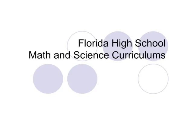 Florida High School Math and Science Curriculums