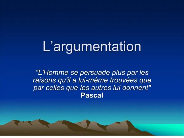 L argumentation