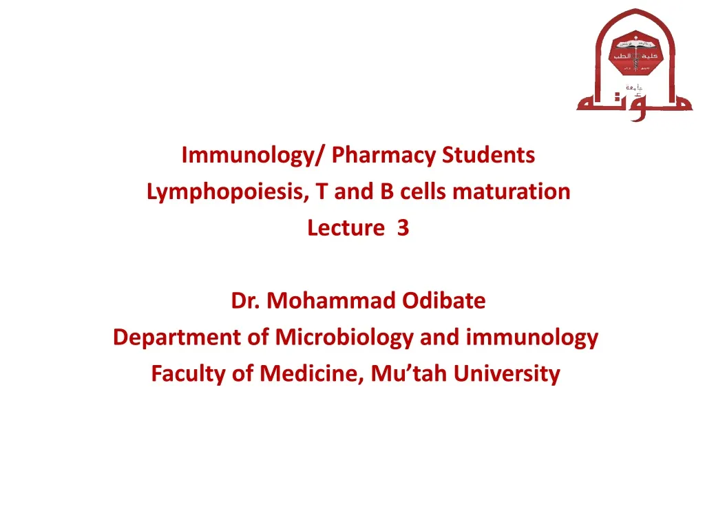 immunology pharmacy students lymphopoiesis