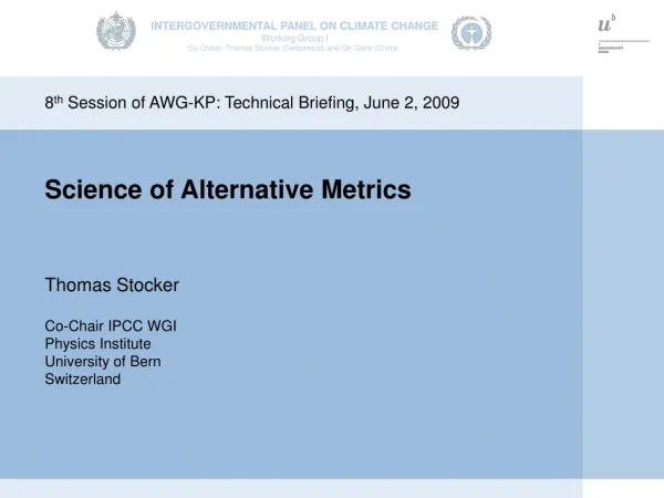 INTERGOVERNMENTAL PANEL ON CLIMATE CHANGE Working Group I