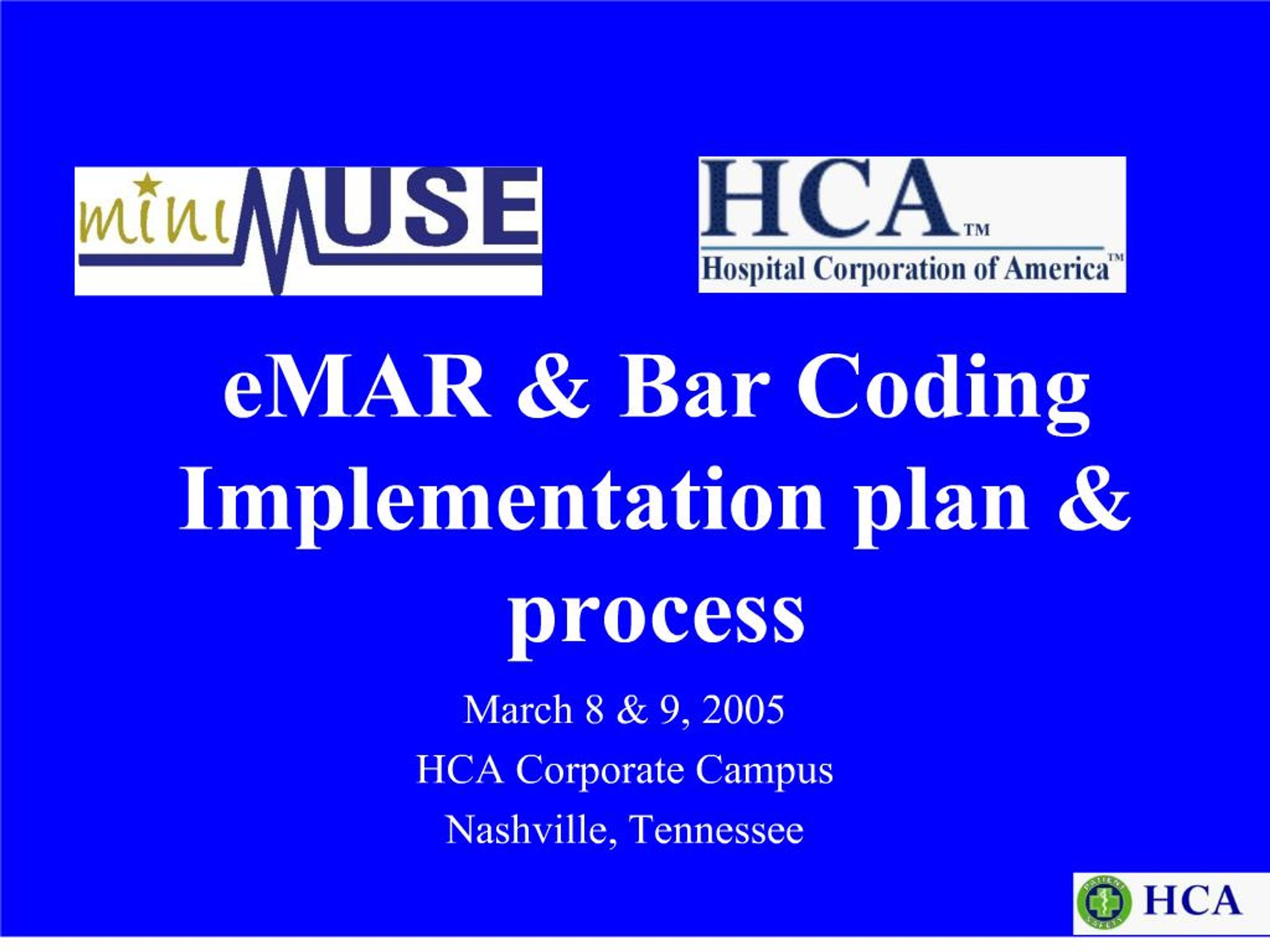 PPT - EMAR Bar Coding Implementation plan process PowerPoint ...