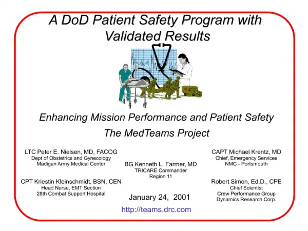 A DoD Patient Safety Program with Validated Results