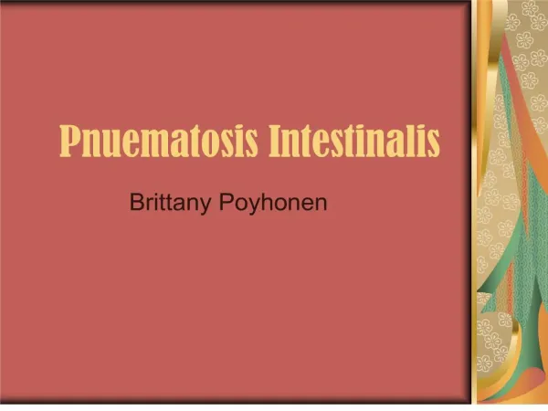 Pnuematosis Intestinalis