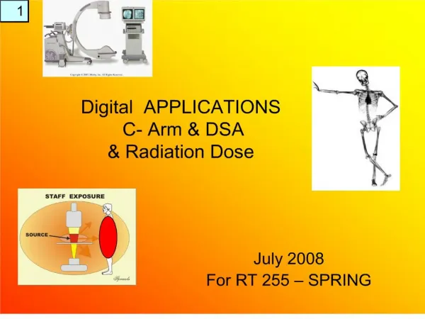 Digital APPLICATIONS C- Arm DSA Radiation Dose