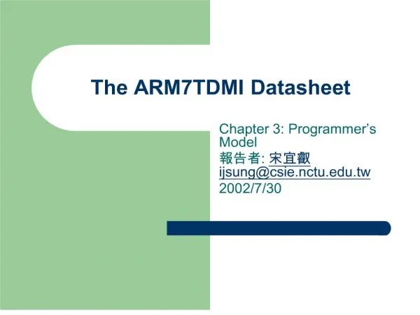 The ARM7TDMI Datasheet