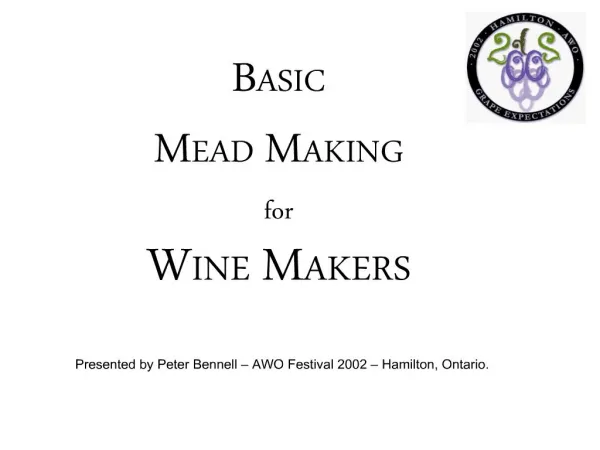 BASIC MEAD MAKING for WINE MAKERS