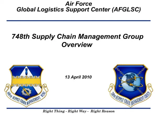 748th Supply Chain Management Group Overview