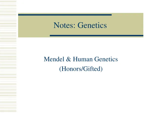 Notes: Genetics