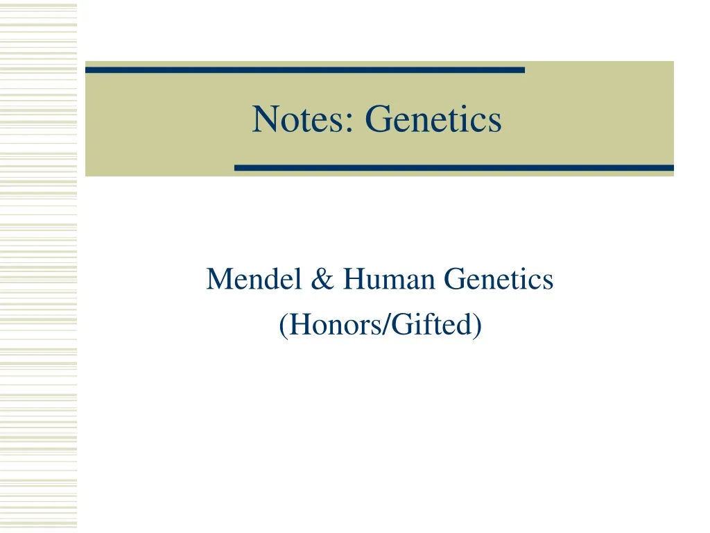 notes genetics