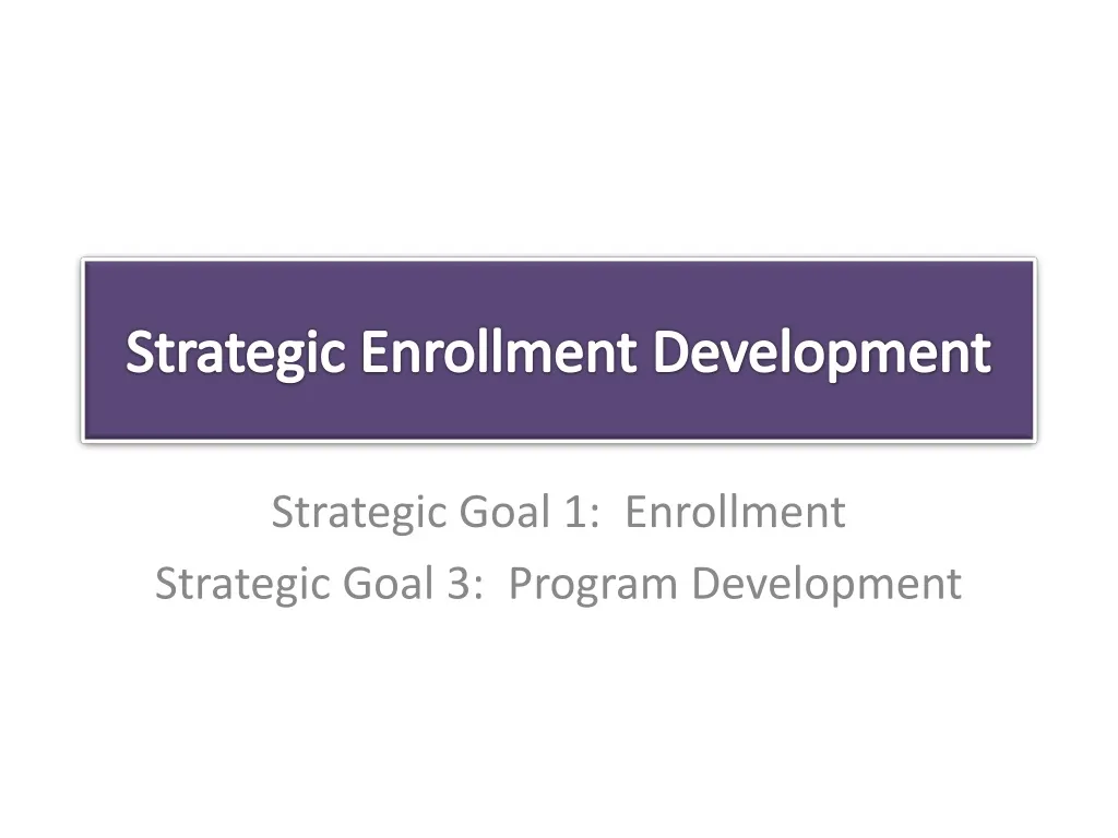 strategic enrollment development