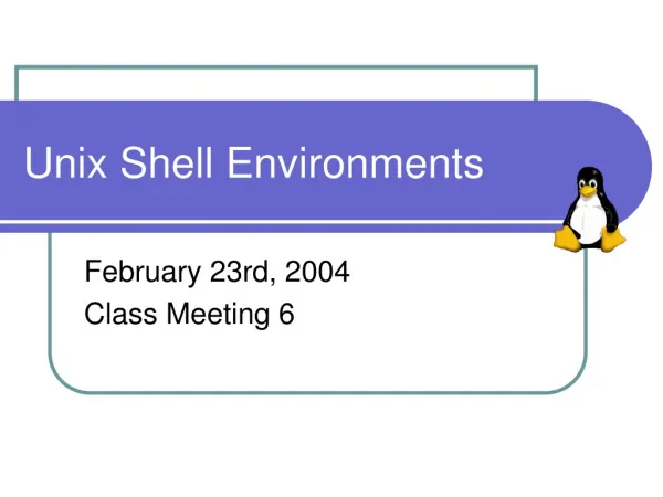 Unix Shell Environments