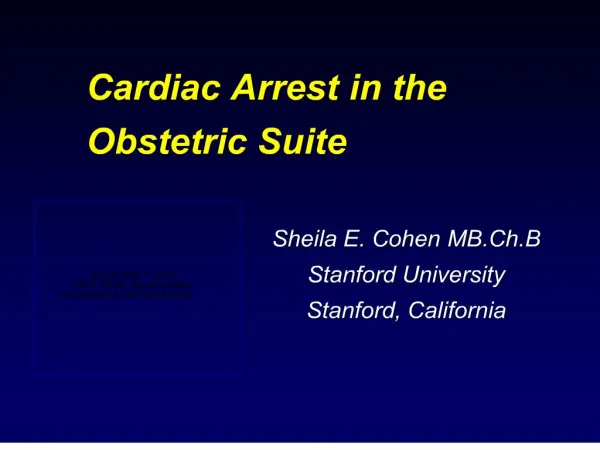 Cardiac Arrest in the Obstetric Suite