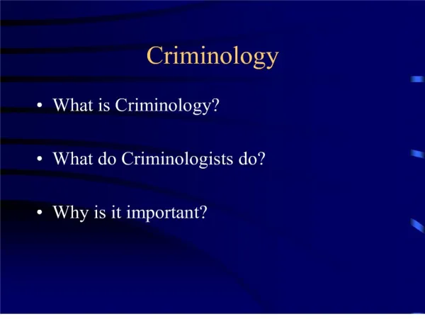 Criminology