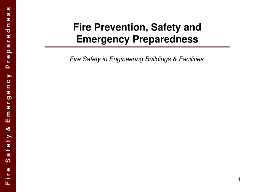 fire prevention safety and emergency preparedness