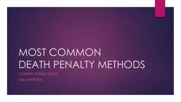 MOST COMMON DEATH PENALTY METHODS