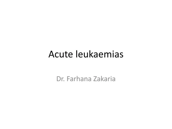 Acute leukaemias