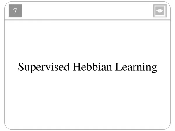 Supervised Hebbian Learning