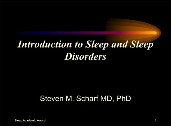 Introduction to Sleep and Sleep Disorders