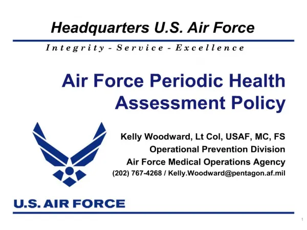 Air Force Periodic Health Assessment Policy