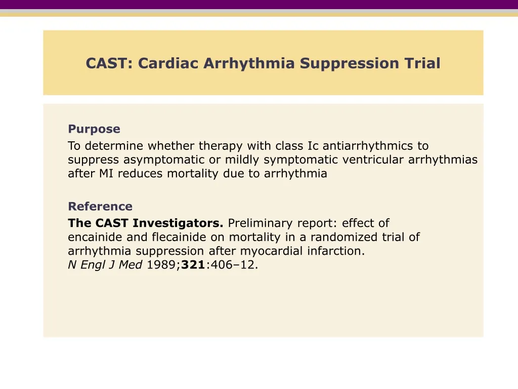 cast cardiac arrhythmia suppression trial
