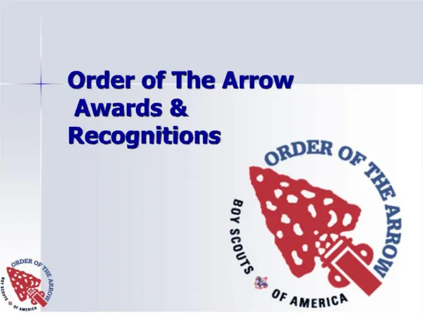 Order of The Arrow Awards Recognitions