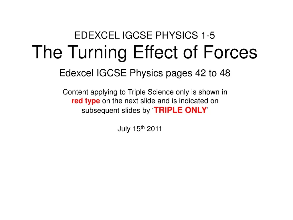 edexcel igcse physics 1 5 the turning effect of forces