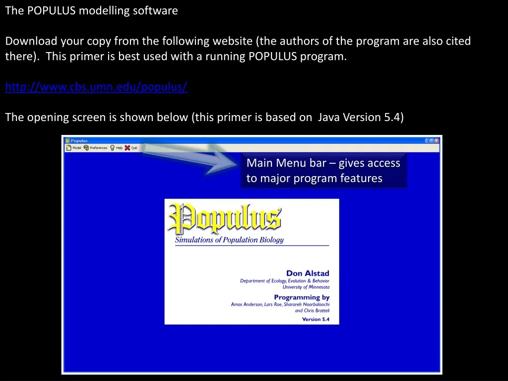 the populus modelling software download your copy