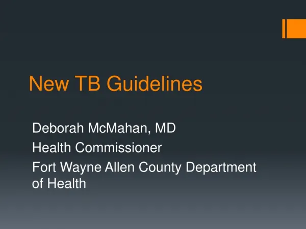 New TB Guidelines